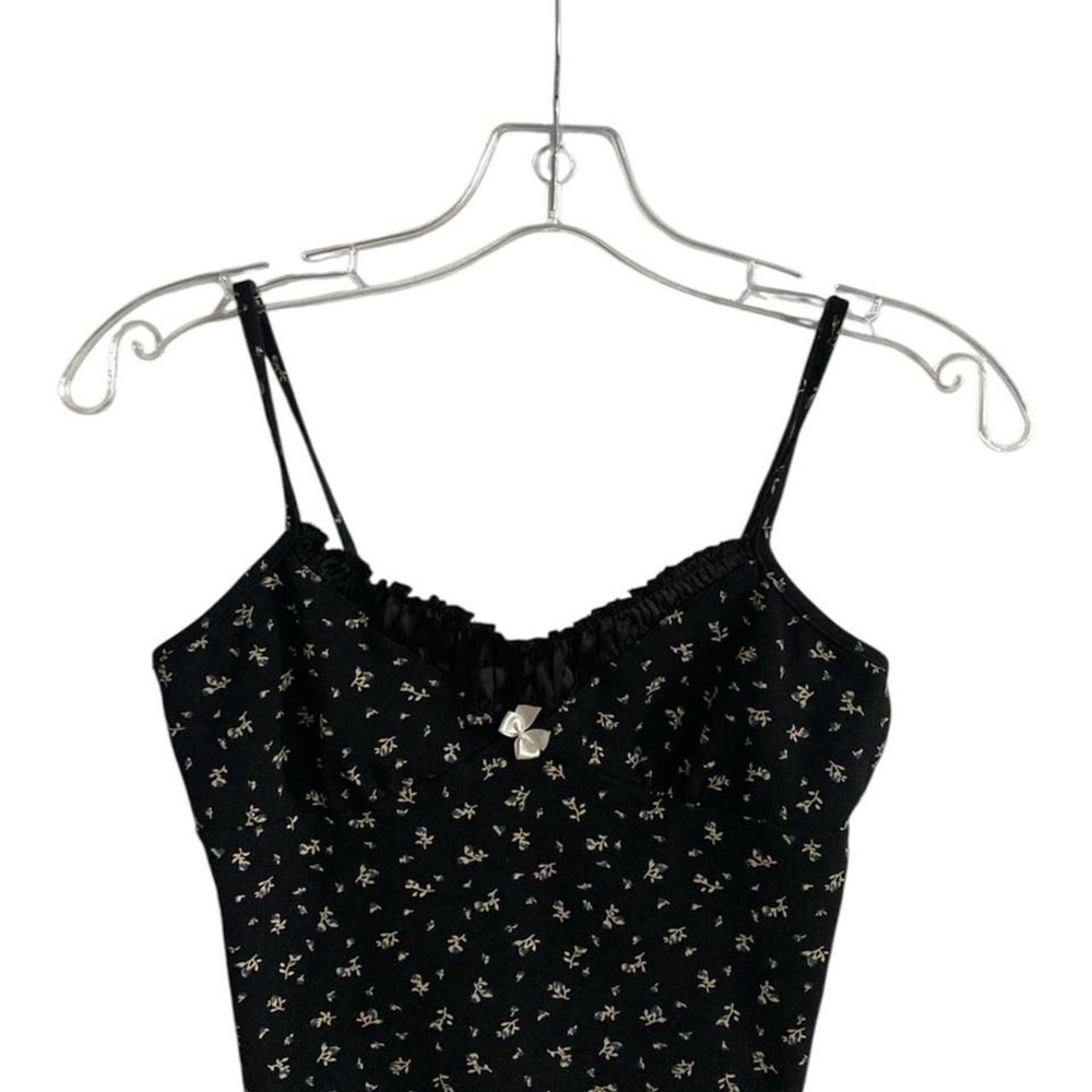 Black cotton & spandex crop top